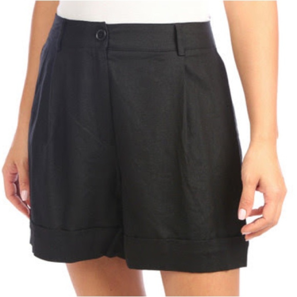 Women's Black Shorts Blue Sol Sz 4 Linen Blend NWT